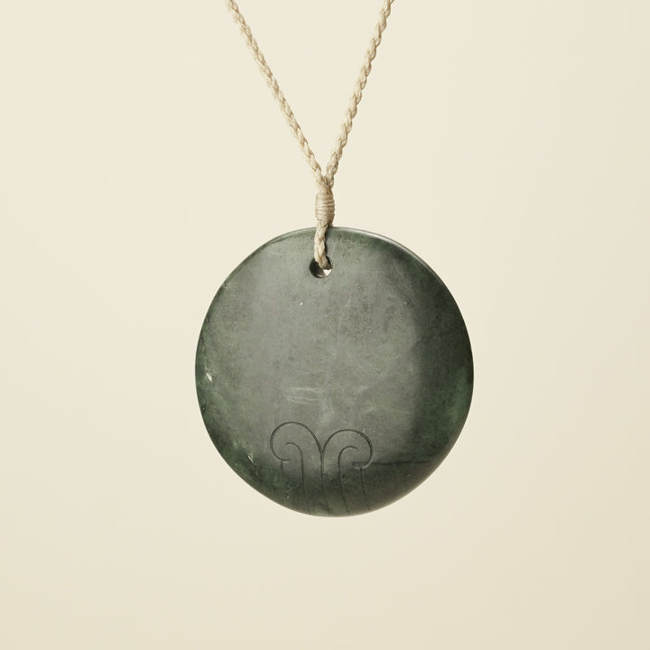 Porowhita Marama/Moon XL Pounamu Pendant