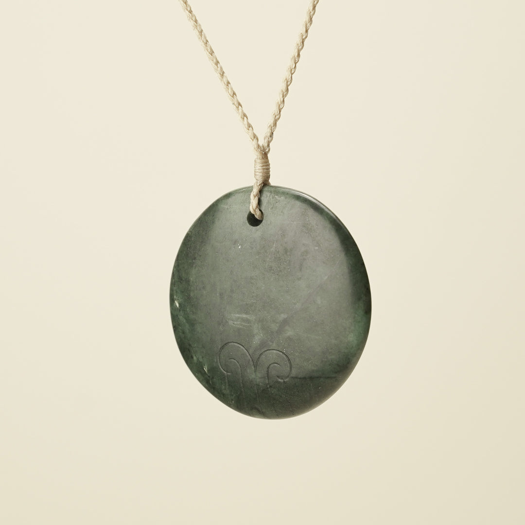 Porowhita Marama/Moon XL Pounamu Pendant