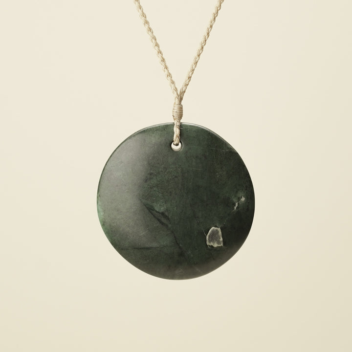 Porowhita Marama/Moon XL Pounamu Pendant