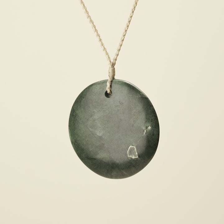 Porowhita Marama/Moon XL Pounamu Pendant