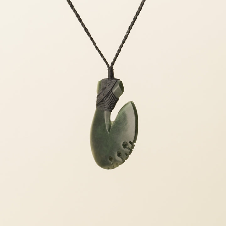 Kawakawa Medium Hei Matau Pounamu Pendant