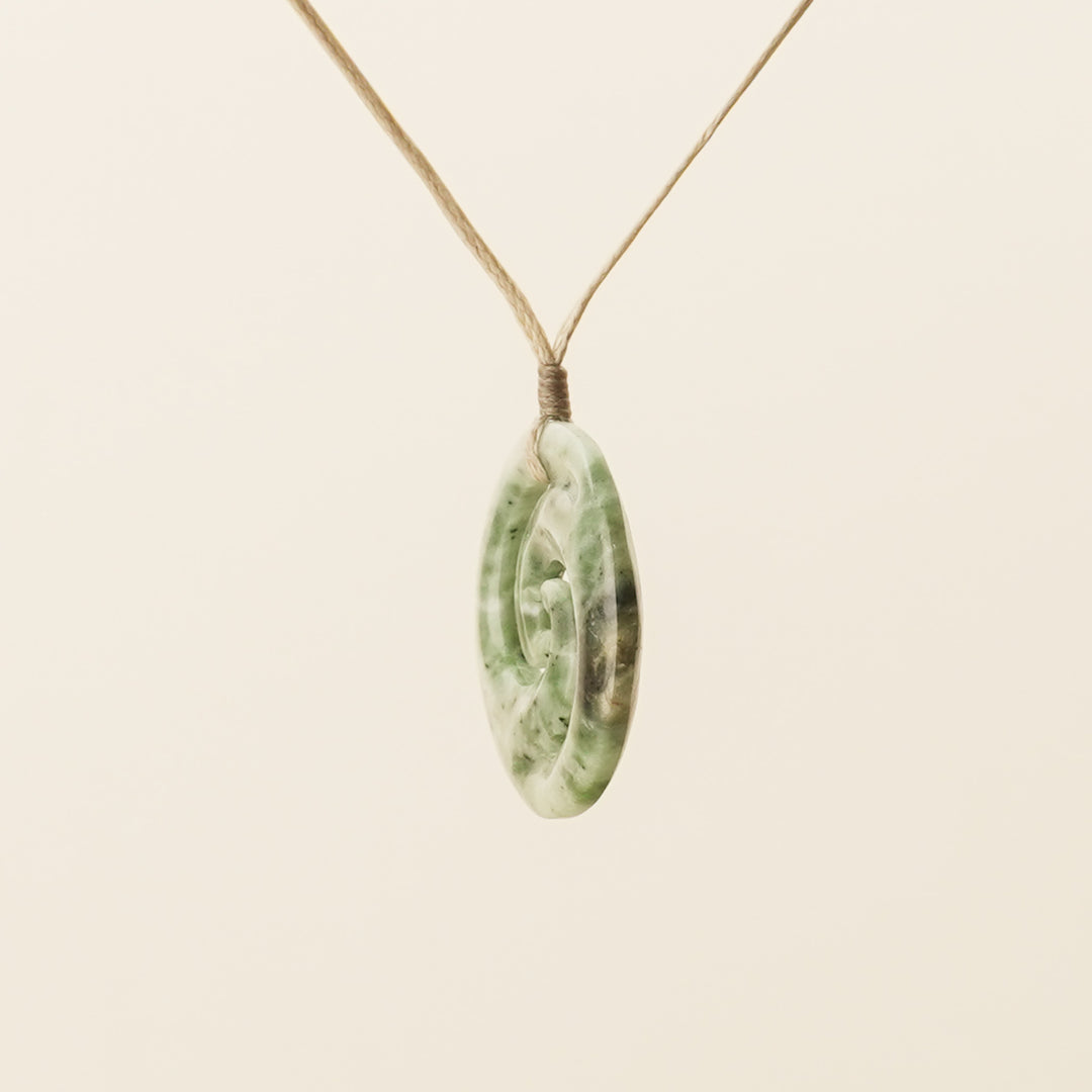 Kōkopu Medium Porowhita Koru Pounamu Pendant