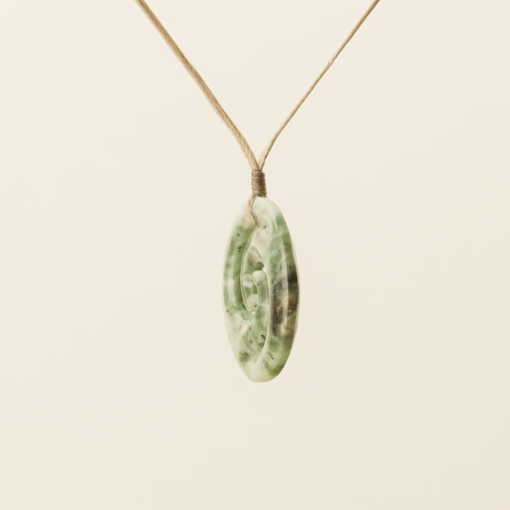 Kōkopu Medium Porowhita Koru Pounamu Pendant
