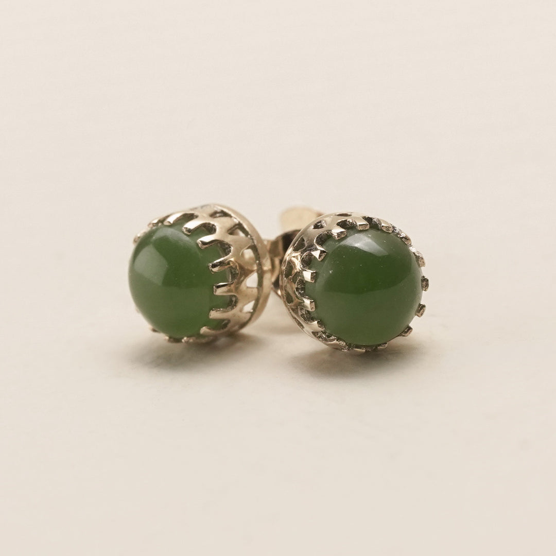 Kahurangi Pounamu Stud Earrings in 9k Gold