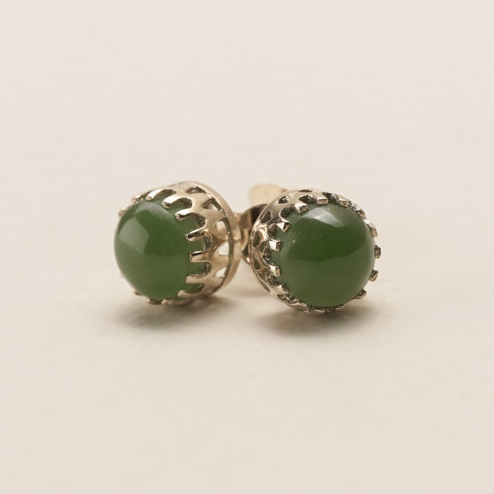 Kahurangi Pounamu Stud Earrings in 9k Gold