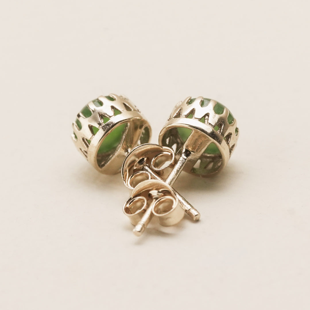 Kahurangi Pounamu Stud Earrings in 9k Gold