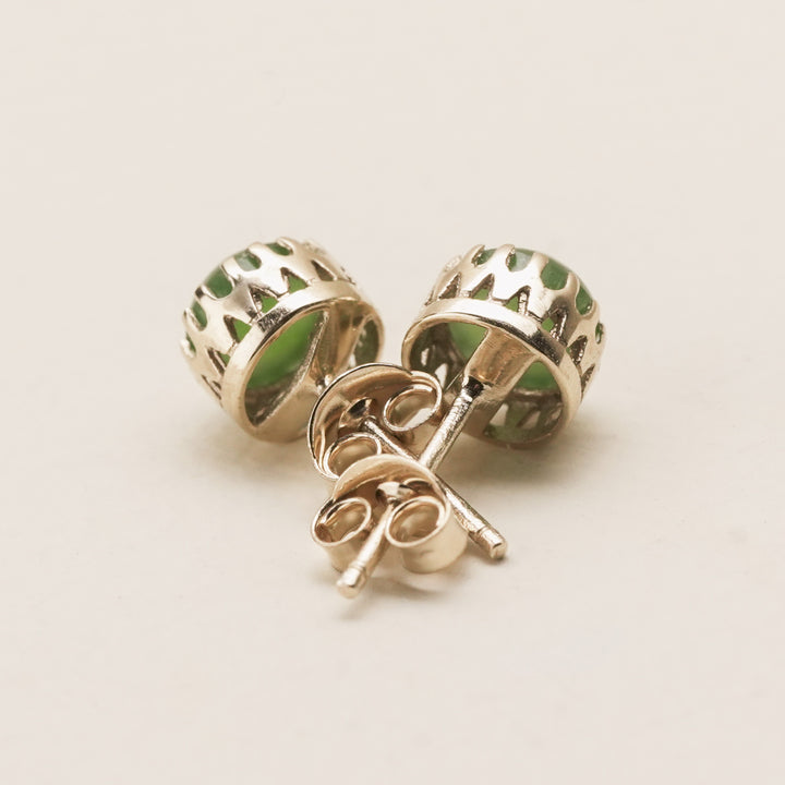 Kahurangi Pounamu Stud Earrings in 9k Gold