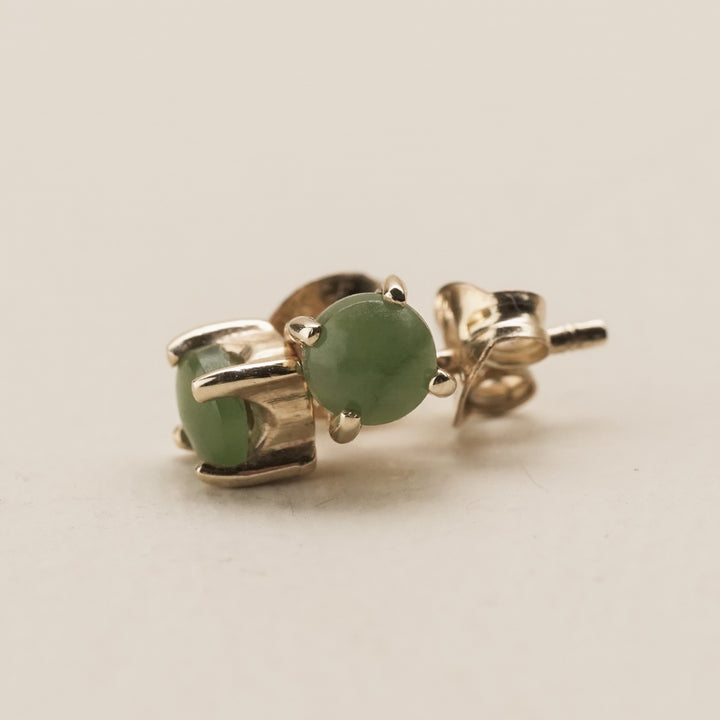 Kahurangi Pounamu Petite Stud Earrings in 9k Gold