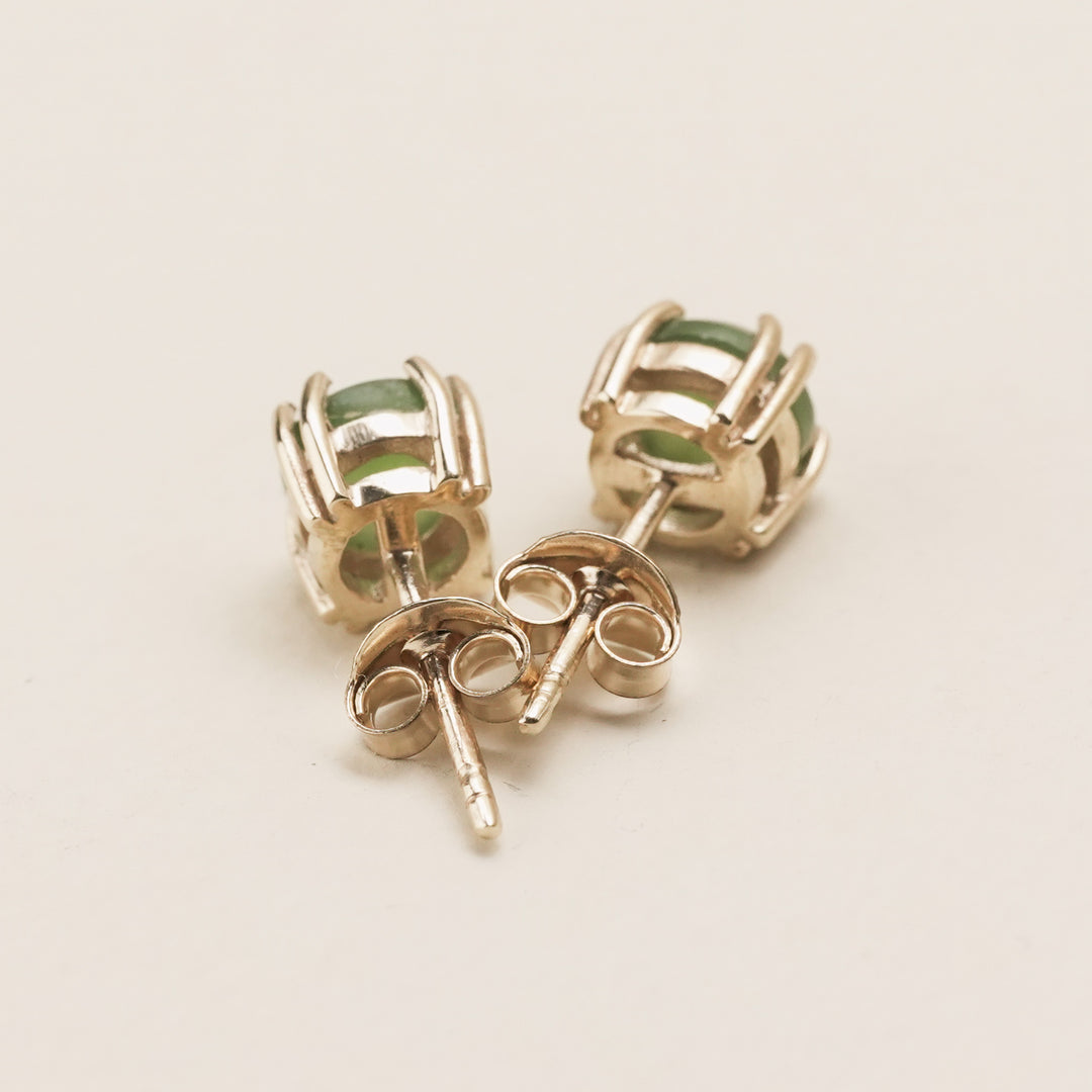 Kahurangi Pounamu Stud Earrings in 9k Gold