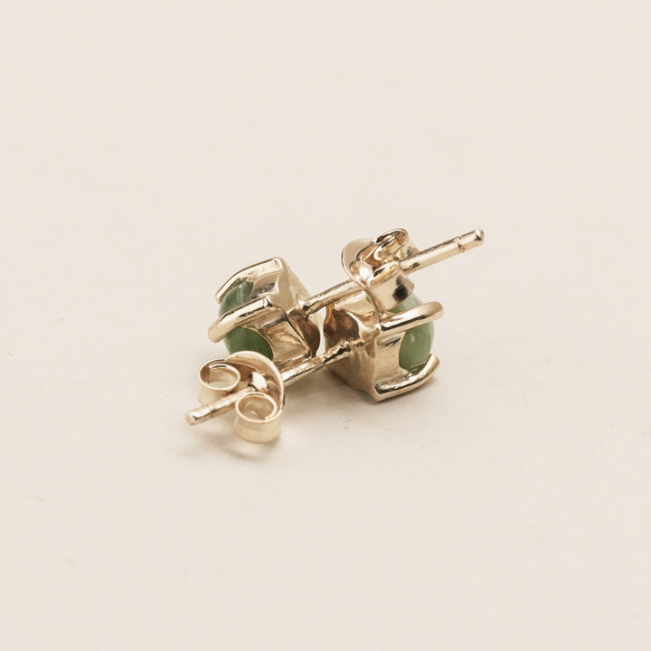 Kahurangi Pounamu Stud Earrings in 9k Gold
