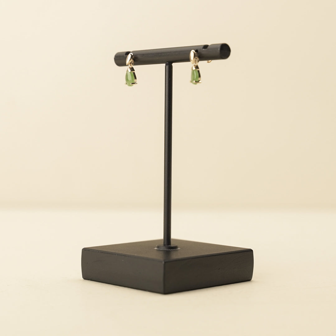 Kahurangi Pounamu and 9k Gold Drop Earrings