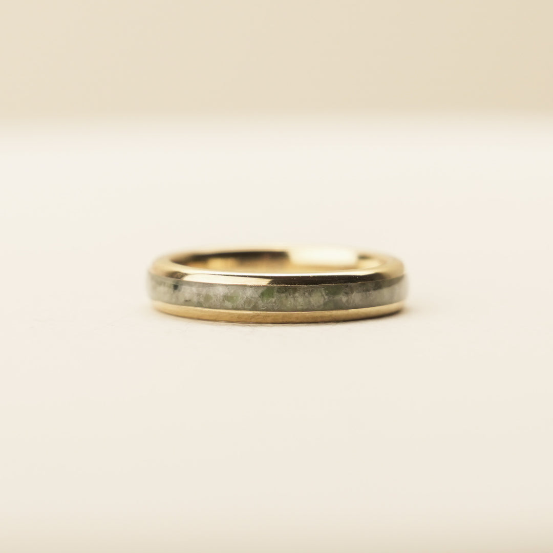 Pounamu Gold Plated Tungsten Carbide Band 4mm