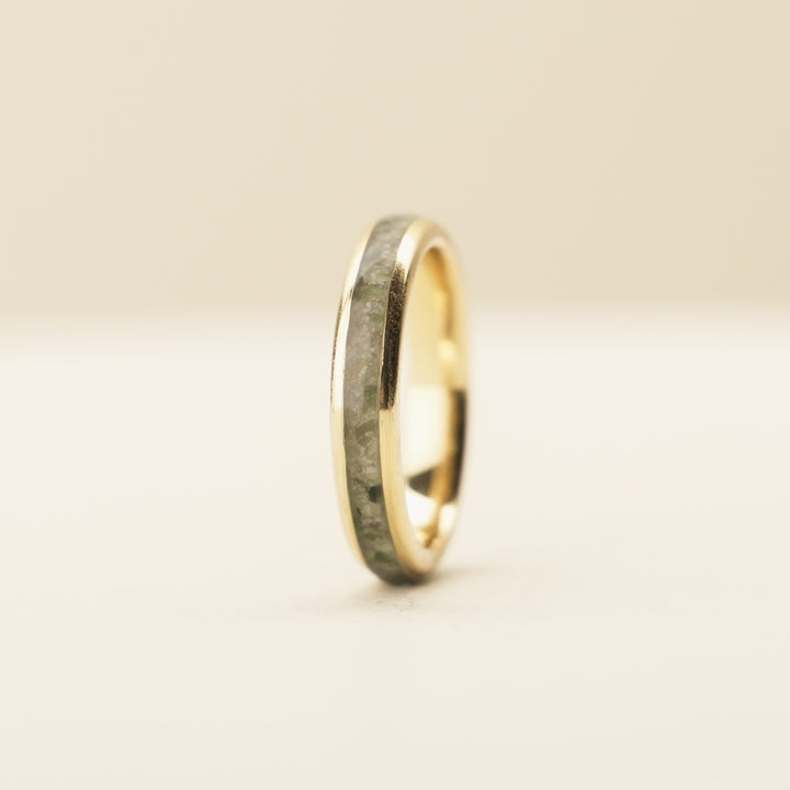 Pounamu Gold Plated Tungsten Carbide Band 4mm