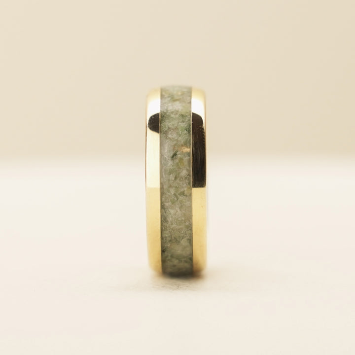 Pounamu Gold Plated Tungsten Carbide Band 8mm