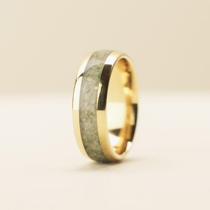 Pounamu Gold Plated Tungsten Carbide Band 8mm