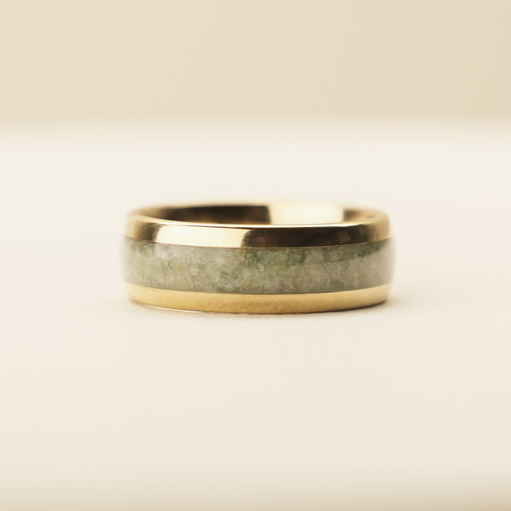 Pounamu Gold Plated Tungsten Carbide Band 8mm
