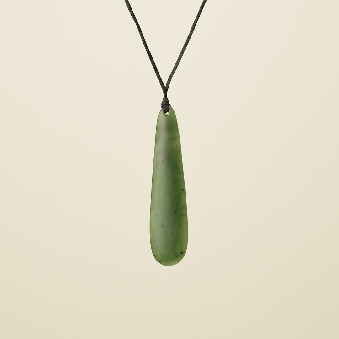 Roimata Teardrop Matte Pendant, Black Binding