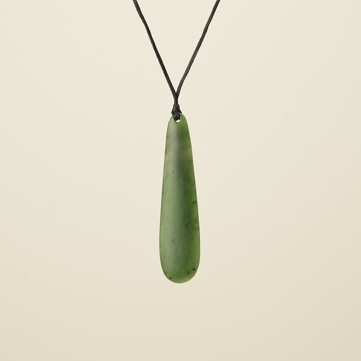 Roimata Teardrop Matte Pendant, Black Binding