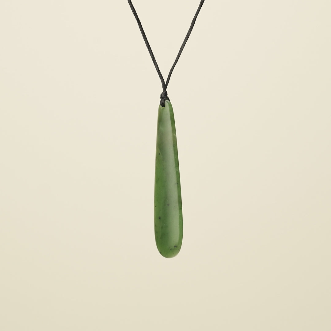 Roimata Teardrop Matte Pendant, Black Binding