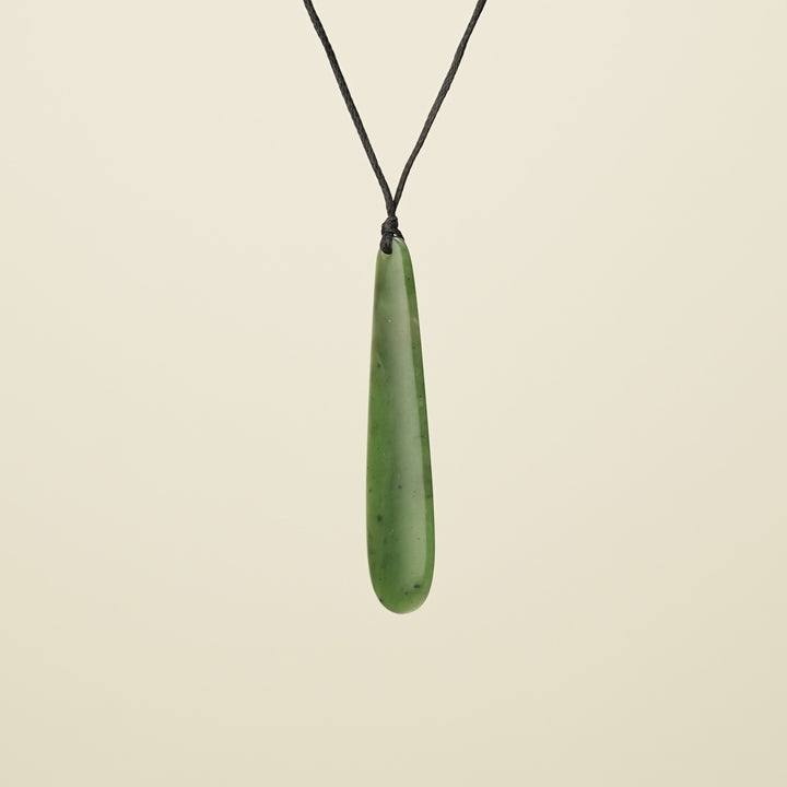 Roimata Teardrop Matte Pendant, Black Binding