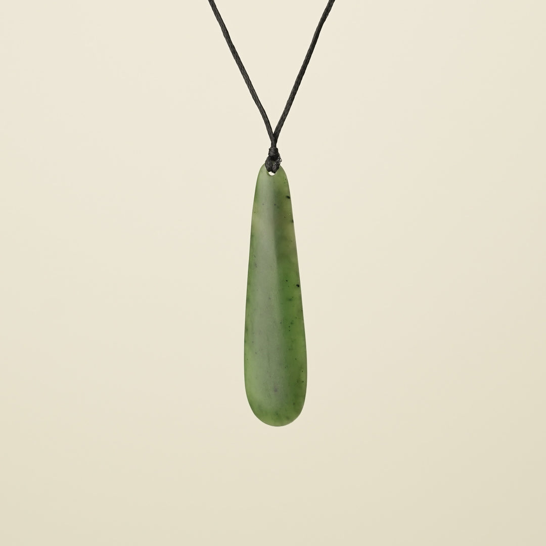 Roimata Teardrop Matte Pendant, Black Binding