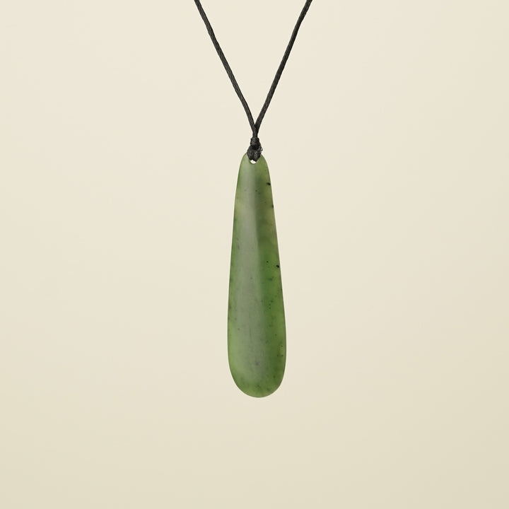 Roimata Teardrop Matte Pendant, Black Binding