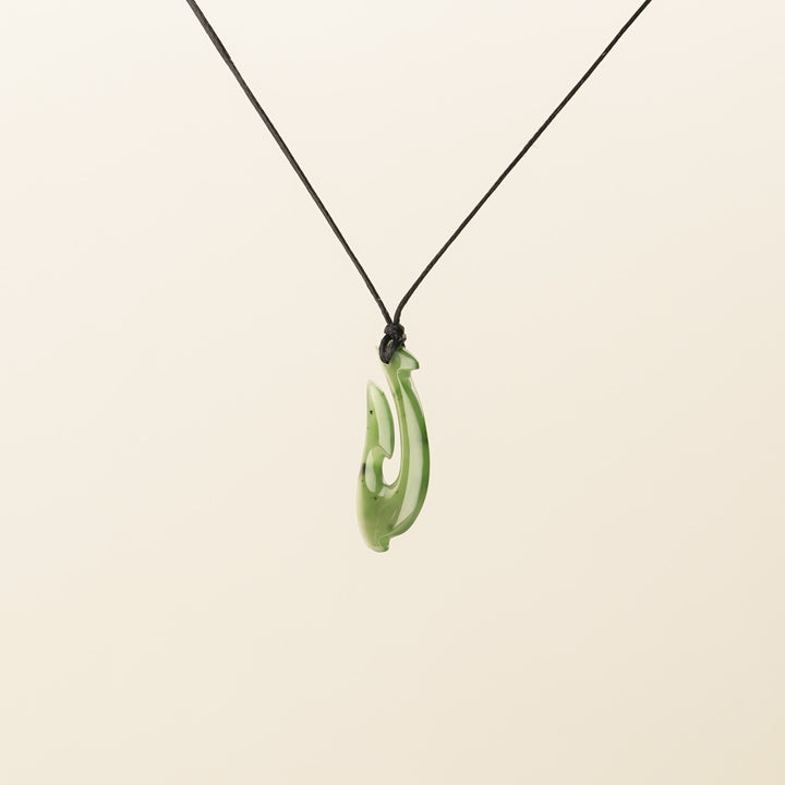 Greenstone Barbed Hei Matau, Small