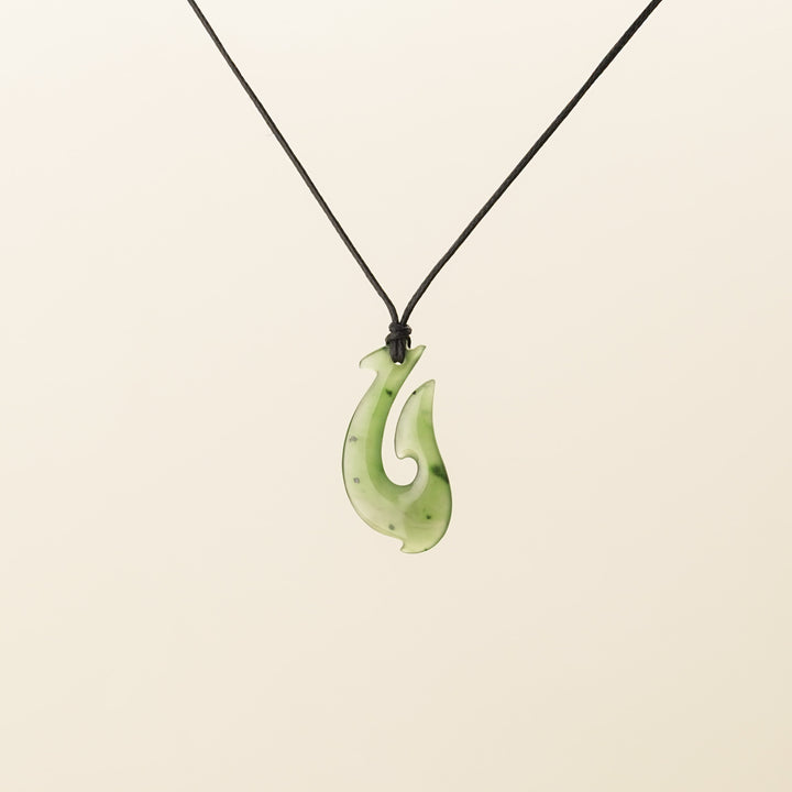 Greenstone Barbed Hei Matau, Small