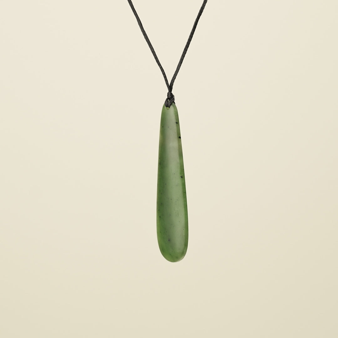 Roimata Teardrop Matte Pendant, Black Binding