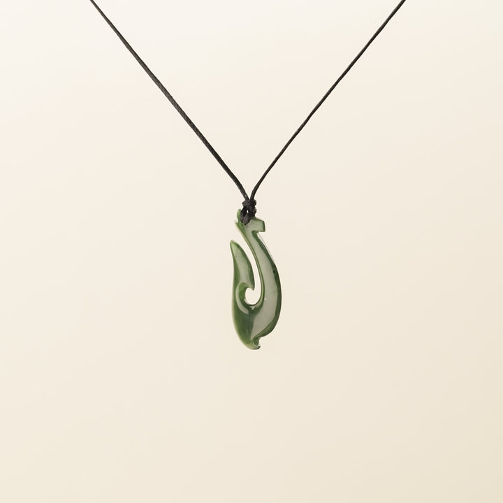 Greenstone Barbed Hei Matau, Small
