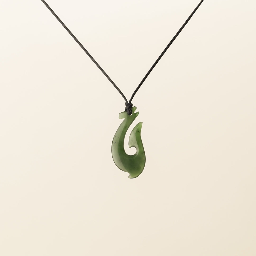 Greenstone Barbed Hei Matau, Small