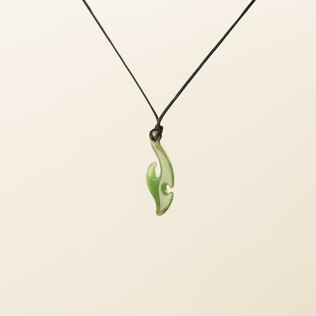 Greenstone Notched Hei Matau, Small