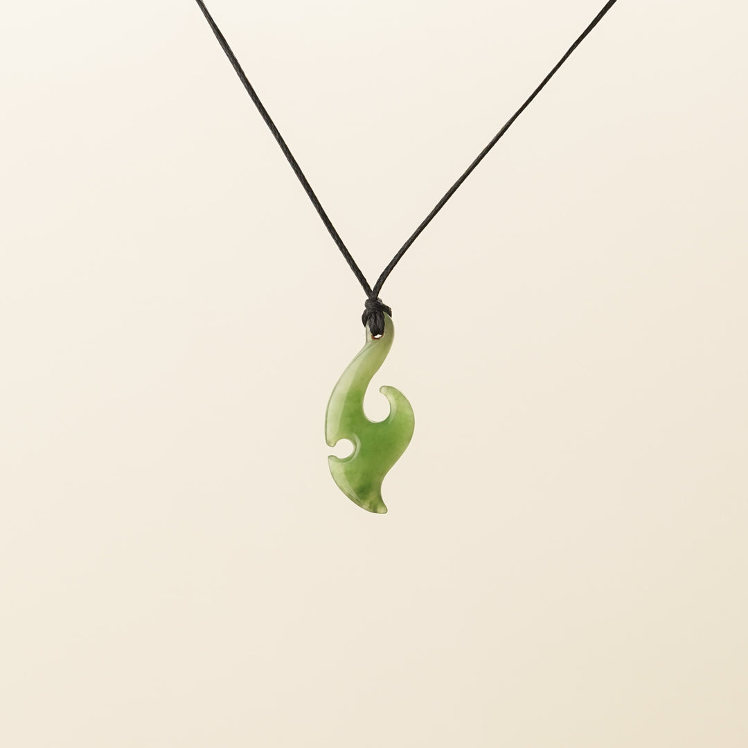 Greenstone Notched Hei Matau, Small