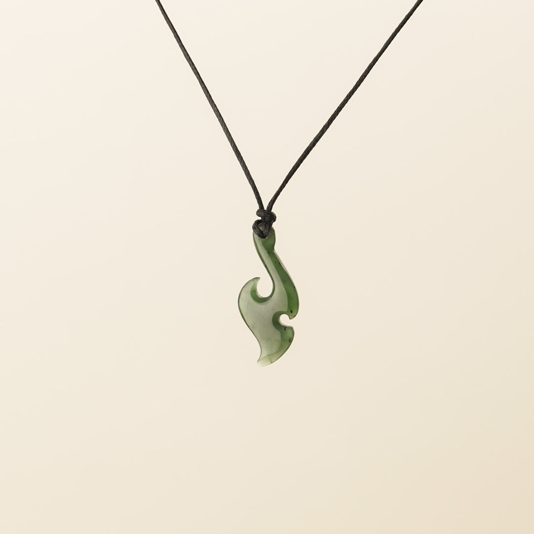 Greenstone Notched Hei Matau, Small