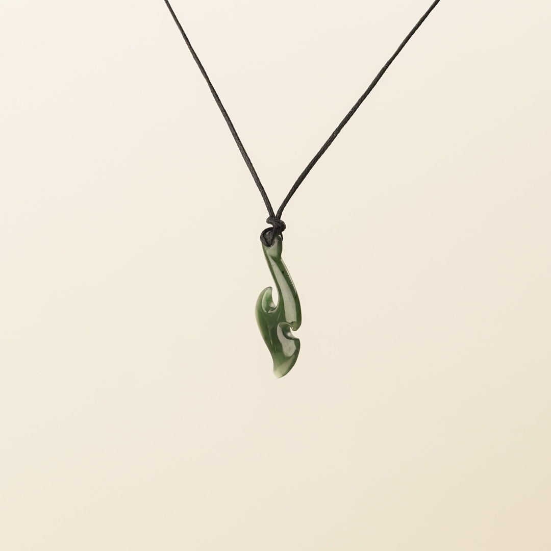 Greenstone Notched Hei Matau, Small