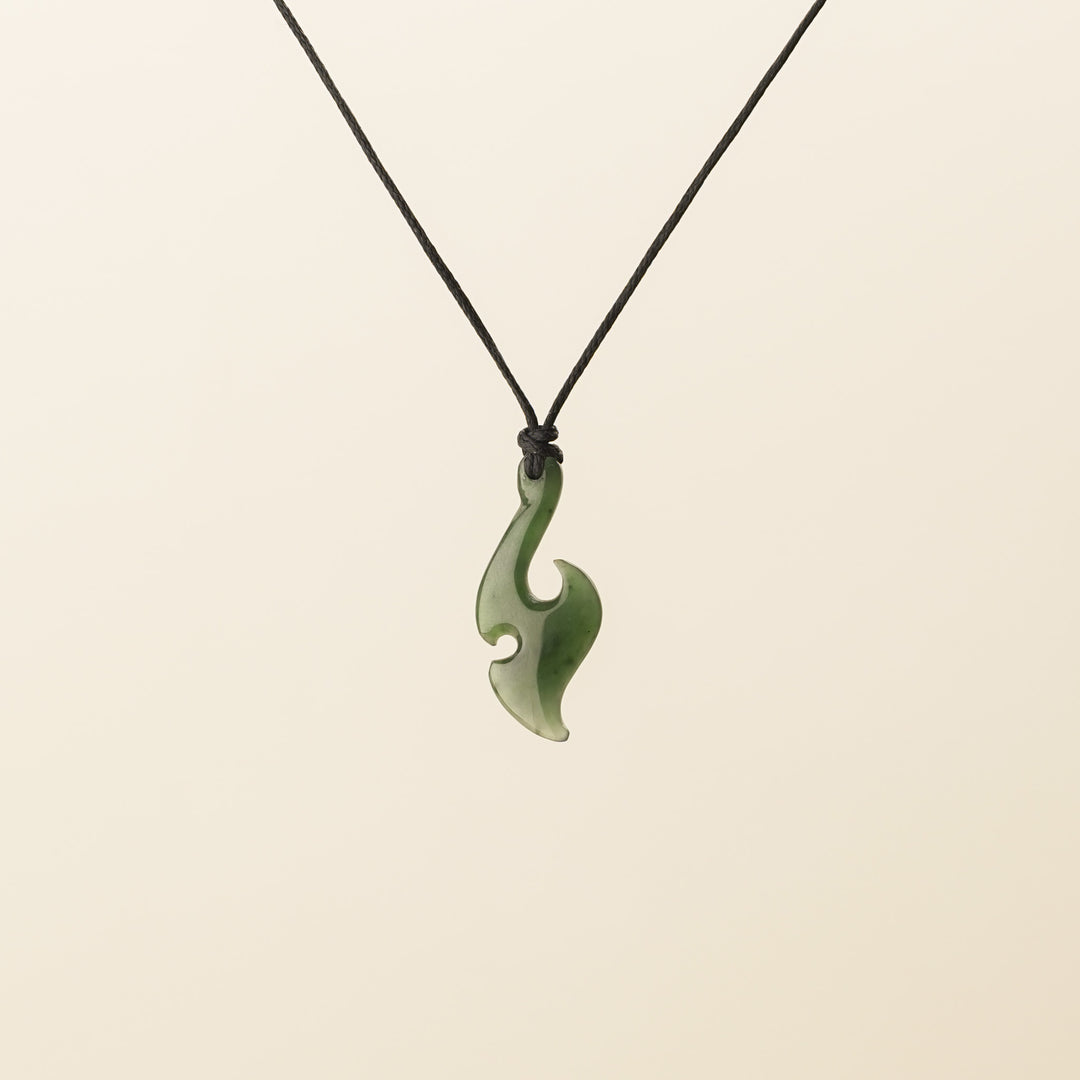Greenstone Notched Hei Matau, Small