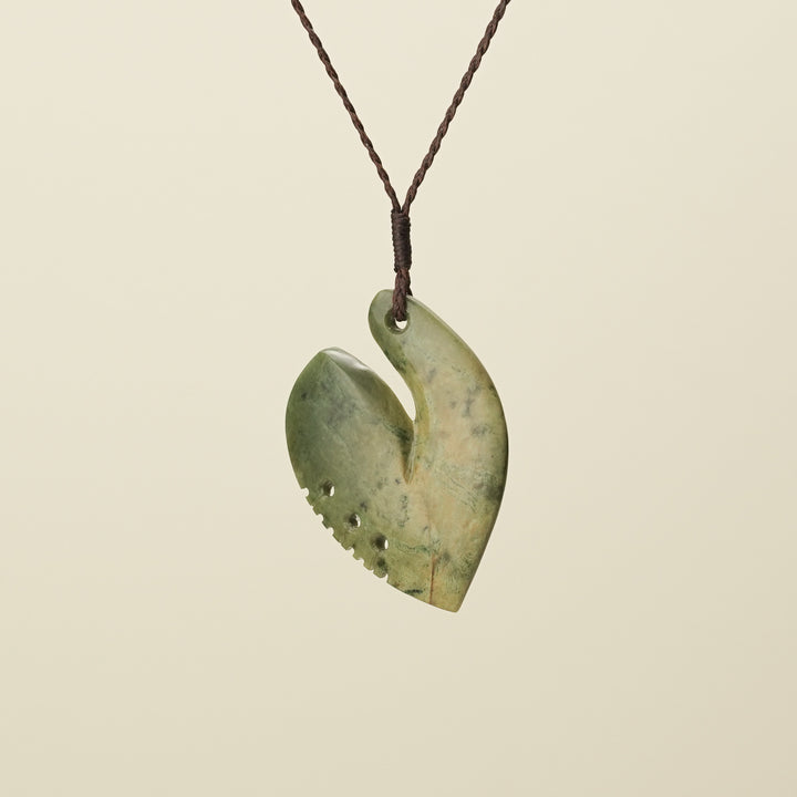 Notched Hei Matau Raukaraka, Medium Pendant