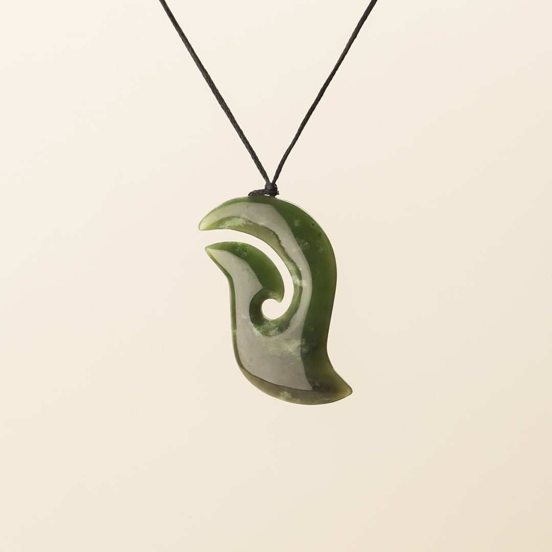 Greenstone Hei Matau Medium Pendant