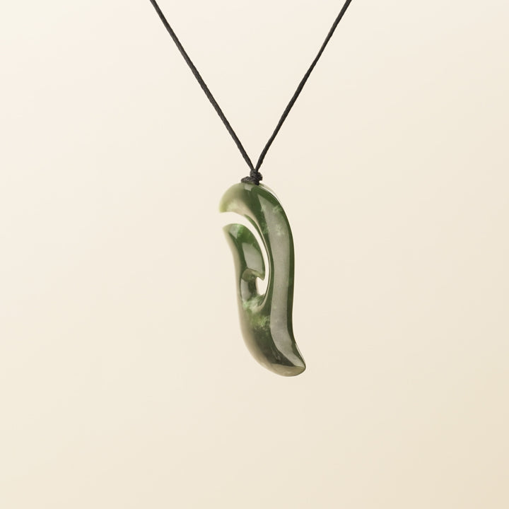 Greenstone Hei Matau Medium Pendant