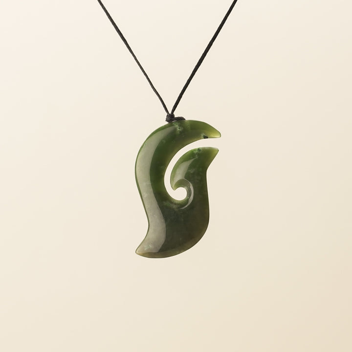 Greenstone Hei Matau Medium Pendant