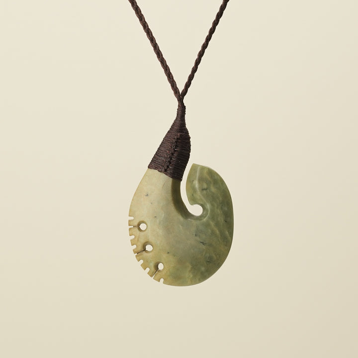 Hei Matau Raukaraka Pendant Large