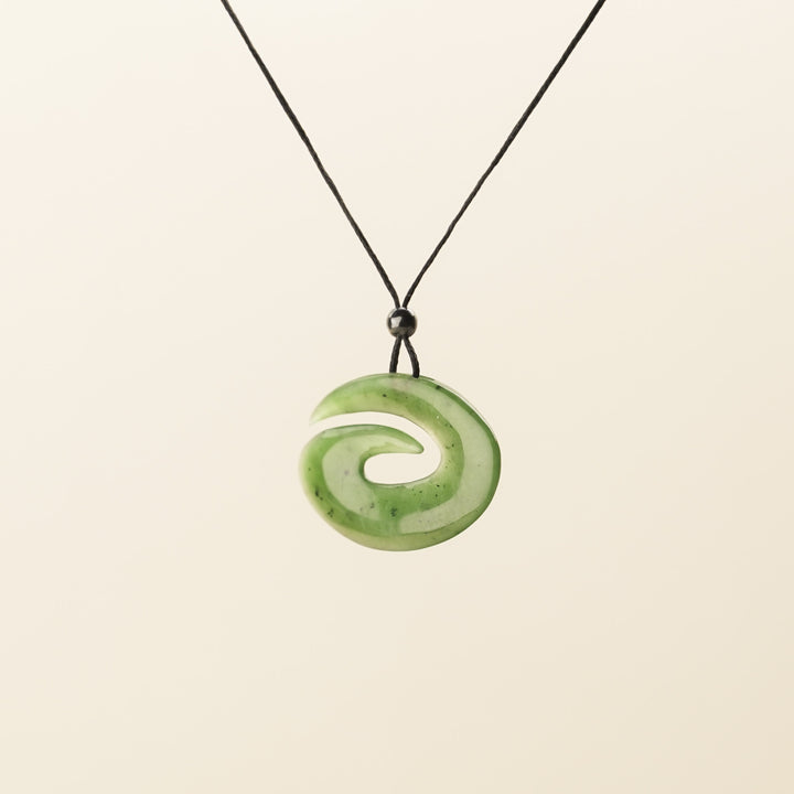 Greenstone Open Spiral Hei Matau, Small
