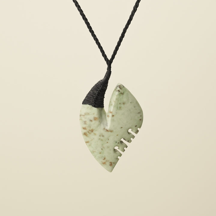 Hei Matau Bound Kōkopu Large Pendant, Black Binding