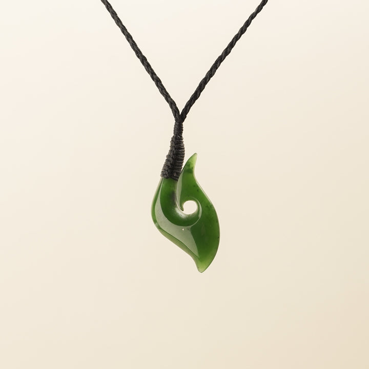 Greenstone Bound Hei Matau Pendant