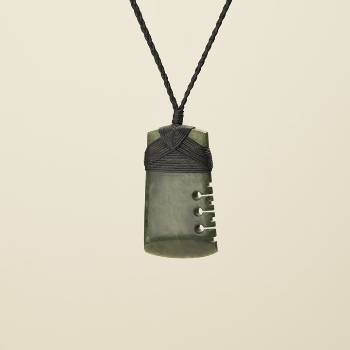 Notched Toki Kawakawa - Medium Pounamu Pendant