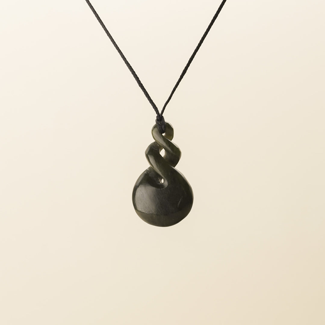 Kawakawa Medium Double Pikorua Pounamu Pendant