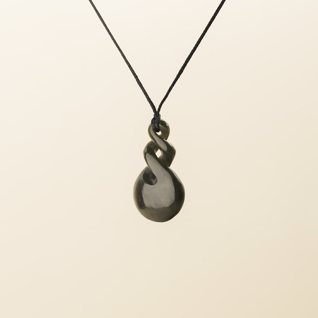 Kawakawa Medium Double Pikorua Pounamu Pendant