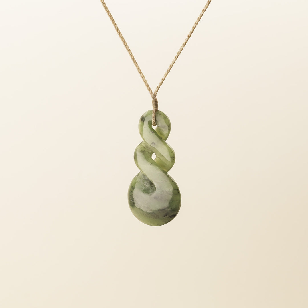 Hapopo XL Double Pikorua Pounamu Pendant