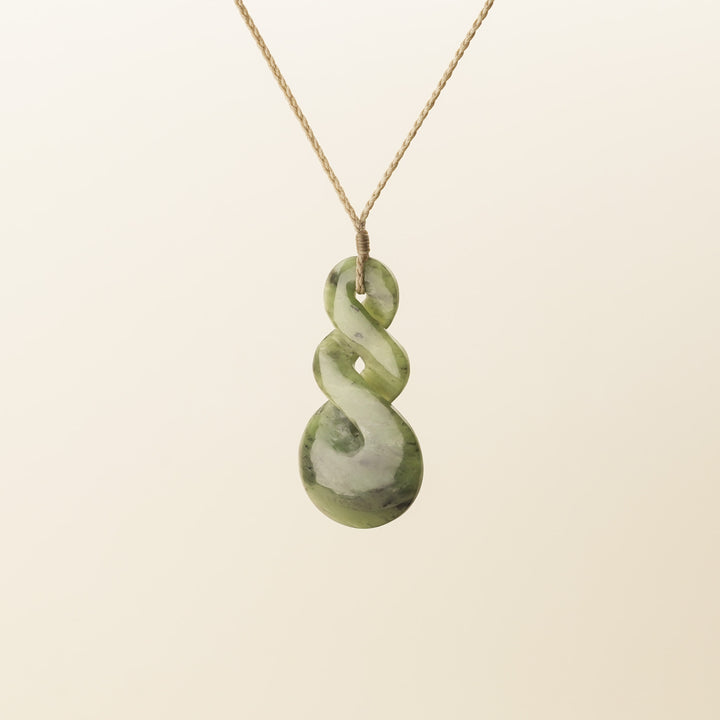Hapopo XL Double Pikorua Pounamu Pendant
