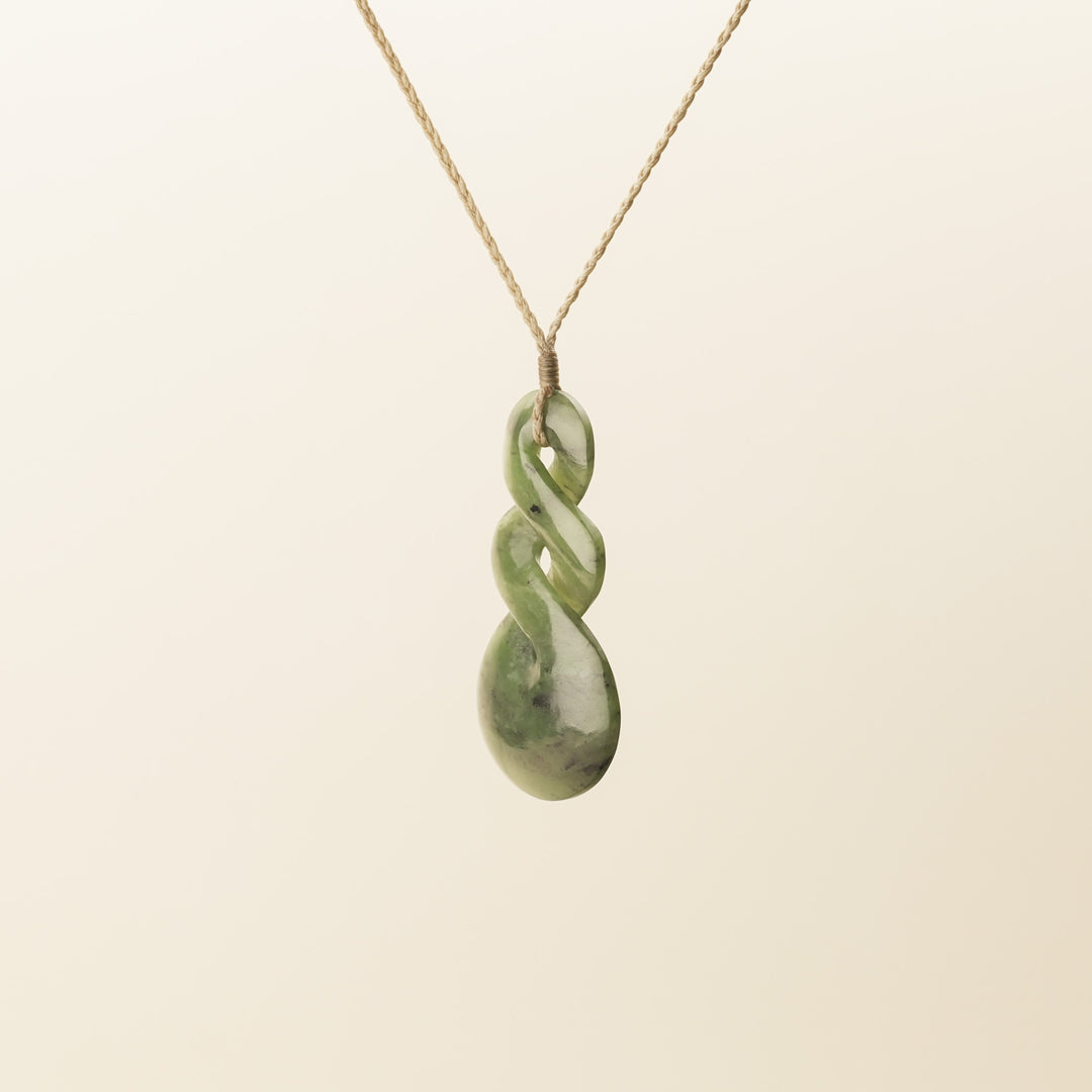 Hapopo XL Double Pikorua Pounamu Pendant